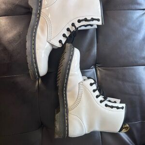 Dr. Martens White Leather Boots